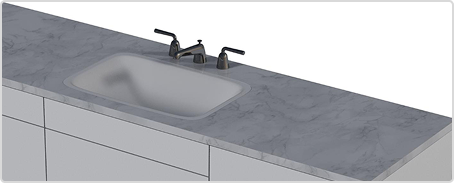 Balcão com bancada de mármore